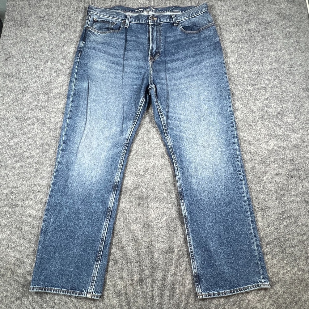 Old Navy Straight Leg Jeans Mens 38x30 Blue Built In Flex Cotton Whiskered Denim